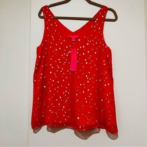 BNWT Lilly Pulitzer Florin Silk Clip Dot Top